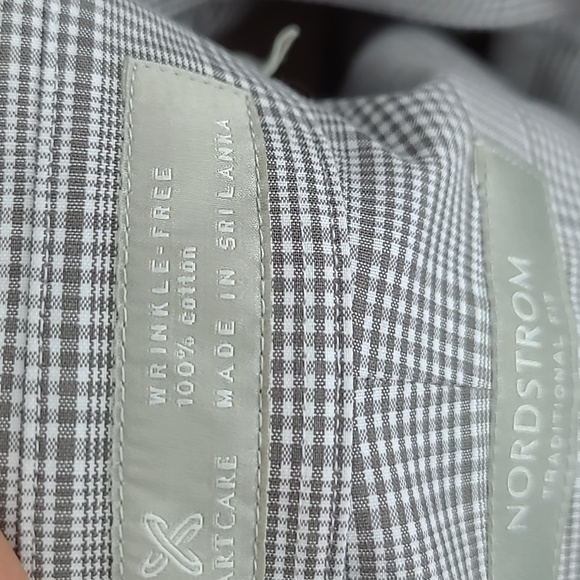 Men shirt long sleeve Nordstrom size 17 1/2 Houndstooth pattern - Picture 5 of 9